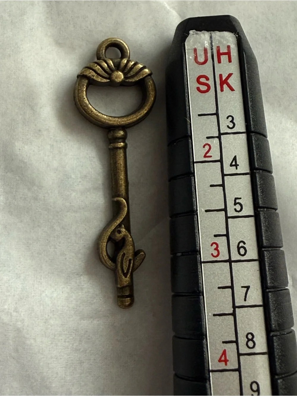 Antique-Style Key Pendant Necklace in Brass Tone